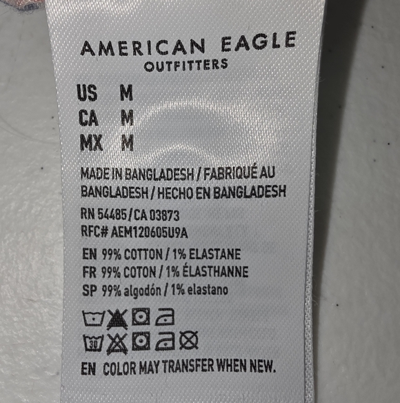 American Eagle Tropical Hawaiian Button Up Shirt Palm Tree Floral Medium Resort - Picture 4 of 9